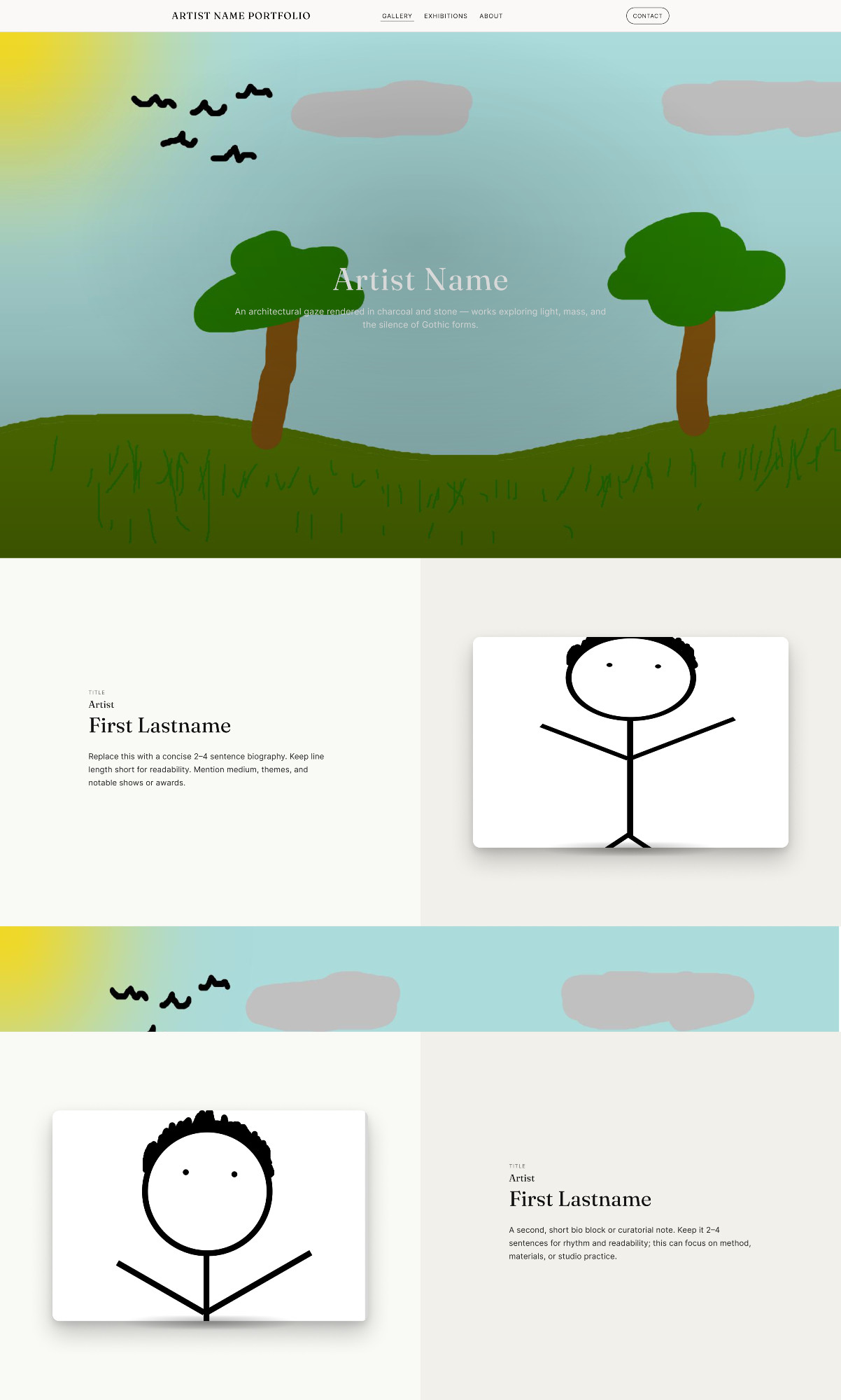 Rough draft of the Rachel Macias portfolio homepage layout in Figma
